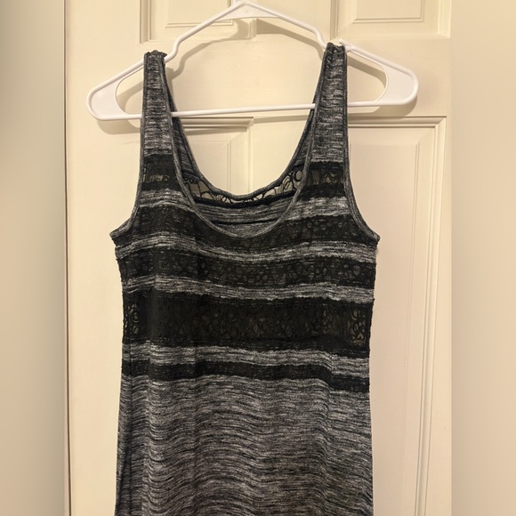 Free People Hazy Daze Grey W/ Black Lace Maxi Dress - Picture 13 of 17